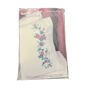 Bucilla‎ Special Edition PILLOWCASES Floral Fantasy 64088 Stamped Cross Stitch